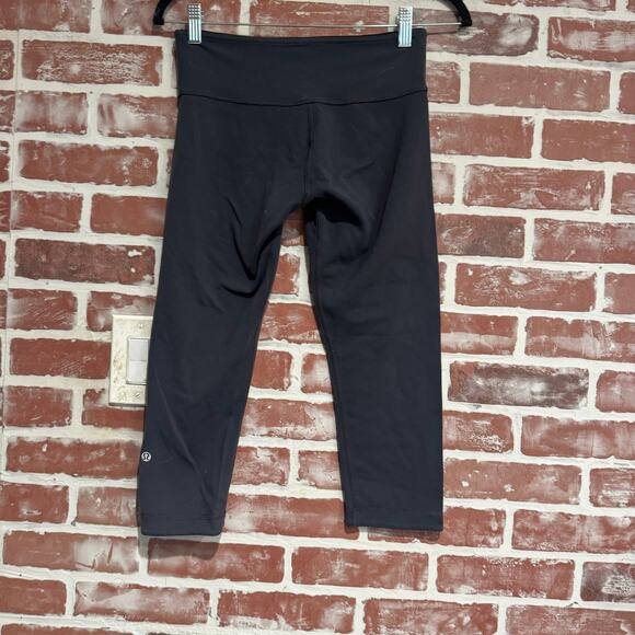 Lululemon Women’s Wunder Under Reversible Crop Leggings Black Gray Size 6 | GUC - Picture 2 of 9